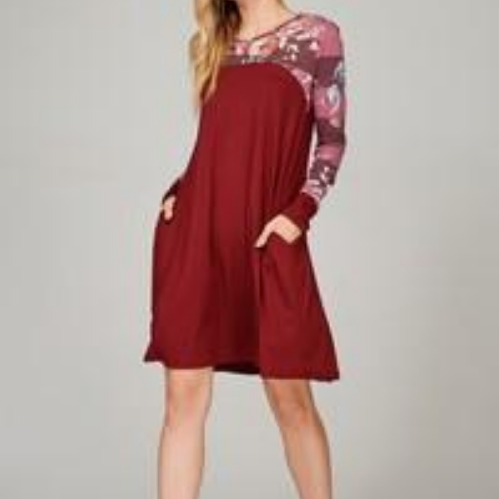 Long Sleeve Midi Dress with Pockets